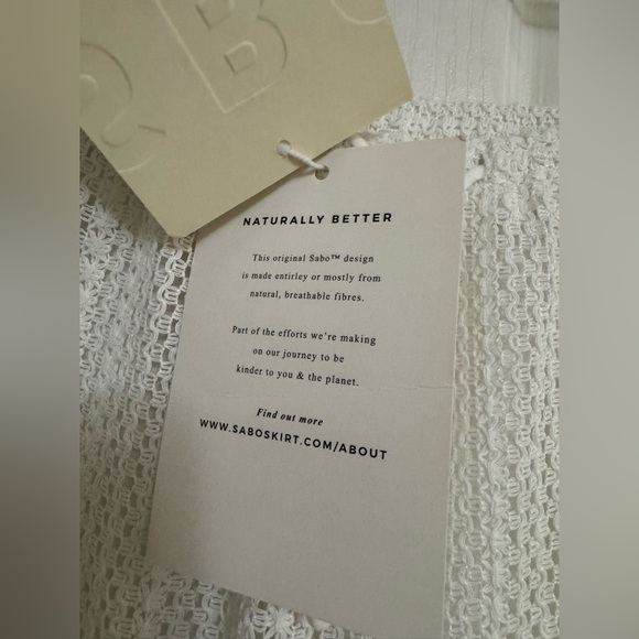 Sabo Skirt Kala Pants White Knit Crochet Lounge Trousers Size S - Picture 11 of 11